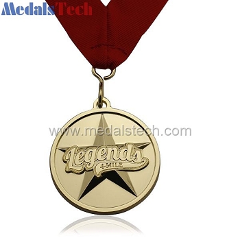 Znic alloy custom 3d gold star medals