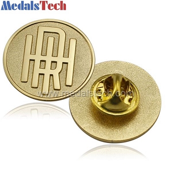 Gold plating die struck metal lapel pins